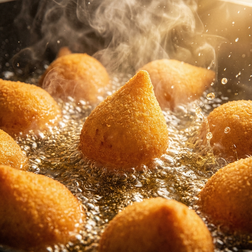 Coxinhas Fritando